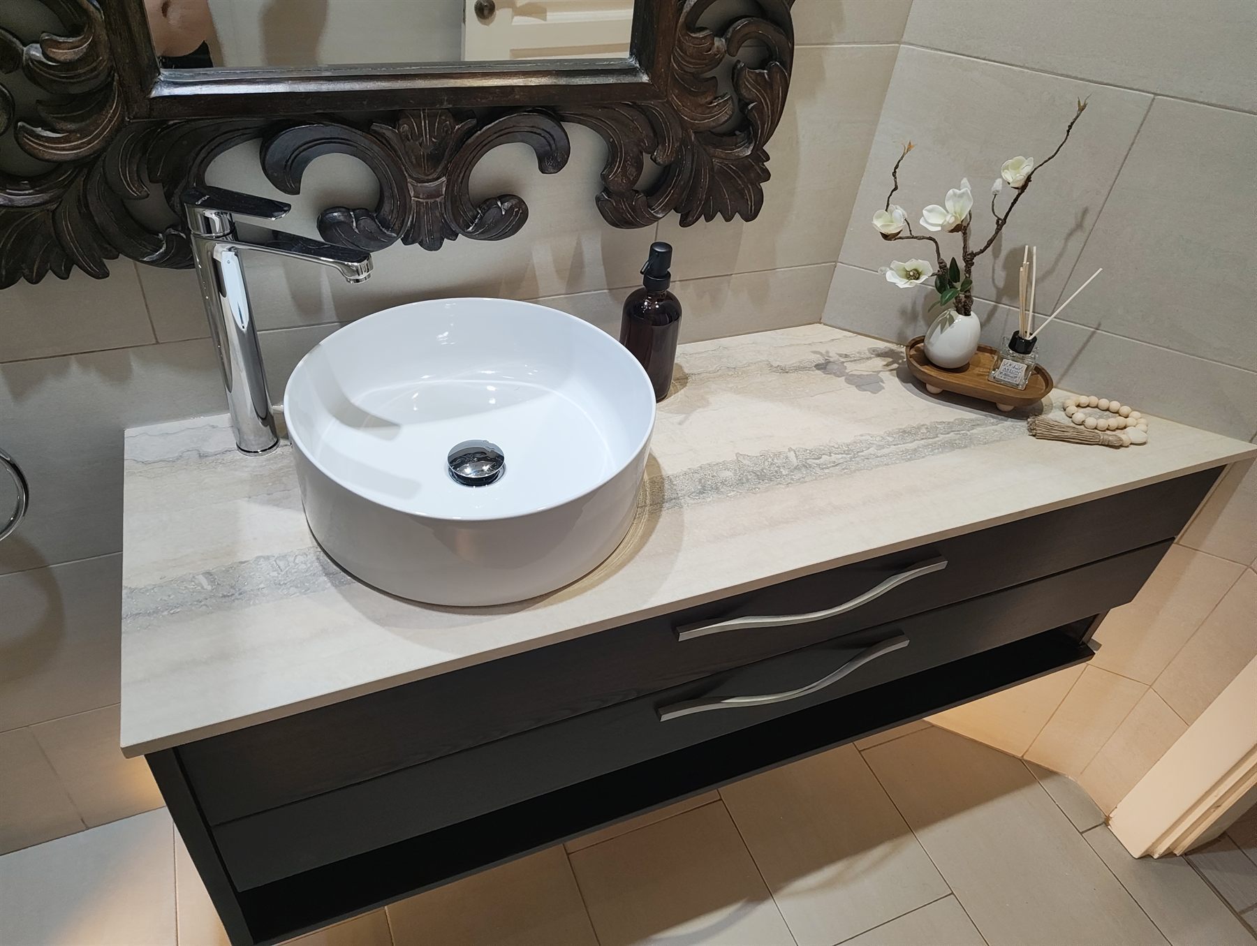 Custom bathroom vanity by Dean Paul's Joinery